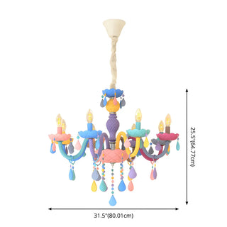 Colorful Resin Kids Room Chandelier with 5 Lights #size