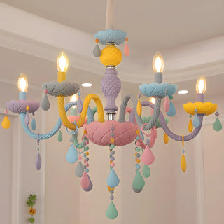 Colorful Resin Kids Room Chandelier with 5 Lights Image - 3