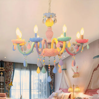 Colorful Resin Kids Room Chandelier with 5 Lights Image - 4