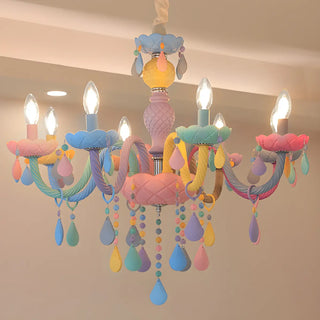 Colorful Resin Kids Room Chandelier with 5 Lights Image - 5