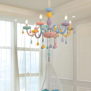 Colorful Resin Kids Room Chandelier with 5 Lights Image - 6