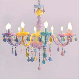Colorful Resin Kids Room Chandelier with 5 Lights Image - 8