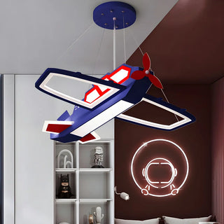 ZOWALA - Kids Room Dark Blue Airplane Ceiling Light