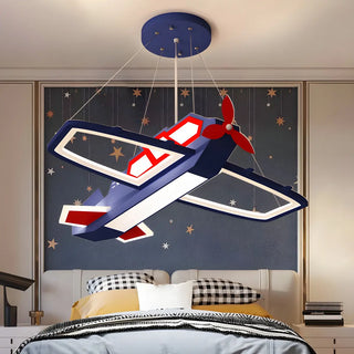 ZOWALA - Kids Room Dark Blue Airplane Ceiling Light