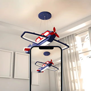 ZOWALA - Kids Room Dark Blue Airplane Ceiling Light