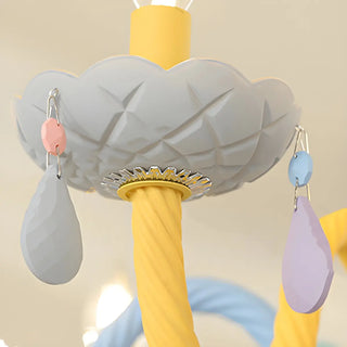 ZOWALA - Kids Room Pastel Carved Candelabra Up Chandelier