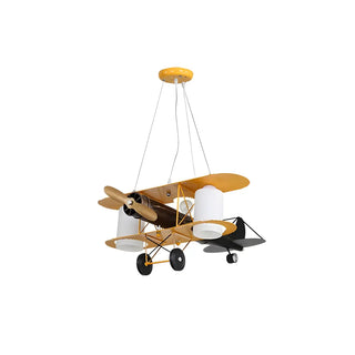 ZOWALA - Kids Room Yellow Airplane 2-Light Ceiling Light