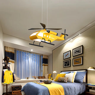 ZOWALA - Modern Yellow Helicopter Pendant Light for Kids Room Image - 1