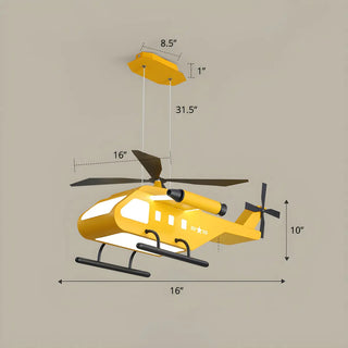 ZOWALA - Modern Yellow Helicopter Pendant Light for Kids Room Image - 2