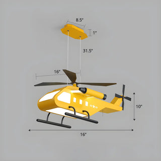 ZOWALA - Modern Yellow Helicopter Pendant Light for Kids Room Image - 5