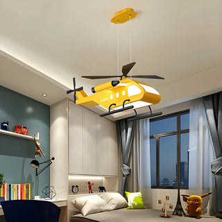 ZOWALA - Modern Yellow Helicopter Pendant Light for Kids Room Image - 6