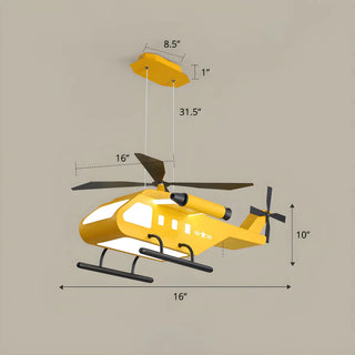 ZOWALA - Modern Yellow Helicopter Pendant Light for Kids Room Image - 7