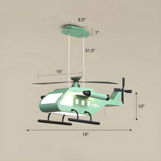 ZOWALA - Modern Yellow Helicopter Pendant Light for Kids Room Image - 9