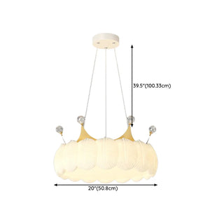 Round Feather Orb Kids Room Chandelier #size