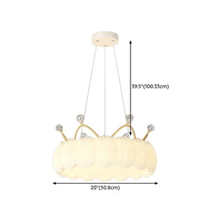 Round Feather Orb Kids Room Chandelier Image - 12