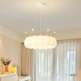 Round Feather Orb Kids Room Chandelier Image - 2