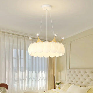 Round Feather Orb Kids Room Chandelier Image - 3