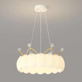 Round Feather Orb Kids Room Chandelier Image - 8