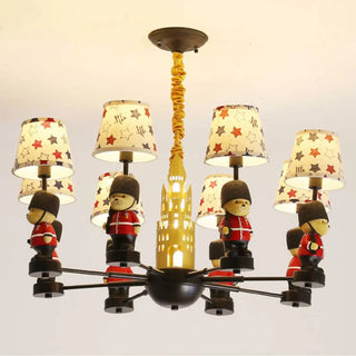 ZOWALA - Cartoon Soldier Star Castle Fabric Kids Room Chandelier Image - 10