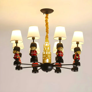 ZOWALA - Cartoon Soldier Star Castle Fabric Kids Room Chandelier Image - 13