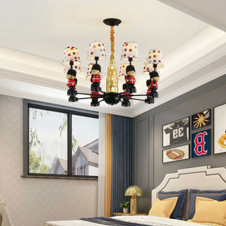 ZOWALA - Cartoon Soldier Star Castle Fabric Kids Room Chandelier Image - 15
