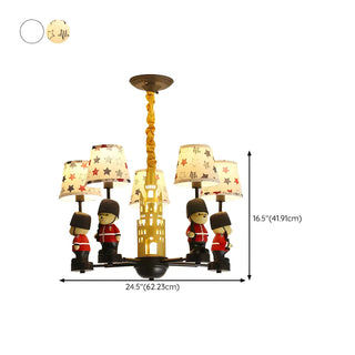 ZOWALA - Cartoon Soldier Star Castle Fabric Kids Room Chandelier Image - 19