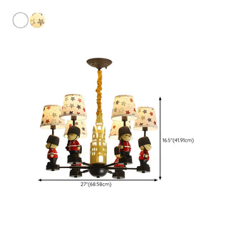 ZOWALA - Cartoon Soldier Star Castle Fabric Kids Room Chandelier Image - 20