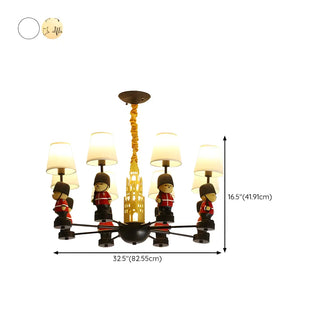 ZOWALA - Cartoon Soldier Star Castle Fabric Kids Room Chandelier Image - 21