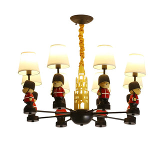 ZOWALA - Cartoon Soldier Star Castle Fabric Kids Room Chandelier Image - 8