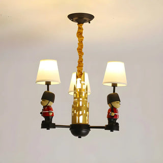 ZOWALA - Cartoon Soldier Star Castle Fabric Kids Room Chandelier Image - 9
