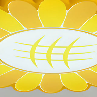ZOWALA - Yellow Flower Round Acrylic LED Kids Room Chandelier Image - 7