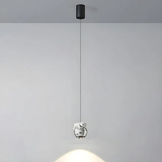 ZOWALA - Modern Children Room White Bear Metal Globe Pendant Light Image - 5