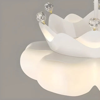 ZOWALA - White Cloud Crown Crystal Acrylic LED Kids Room Chandelier Image - 10