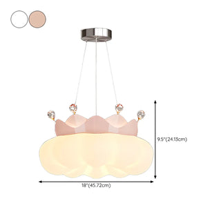 ZOWALA - White Cloud Crown Crystal Acrylic LED Kids Room Chandelier #size