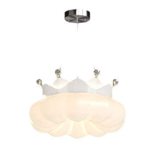 ZOWALA - White Cloud Crown Crystal Acrylic LED Kids Room Chandelier Image - 12