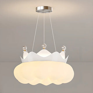 ZOWALA - White Cloud Crown Crystal Acrylic LED Kids Room Chandelier Image - 7