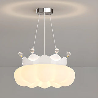 ZOWALA - White Cloud Crown Crystal Acrylic LED Kids Room Chandelier Image - 8