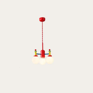 ZOWALA - Branch Ball Metal Bedroom Red 5-Light Kids Chandelier Image - 4