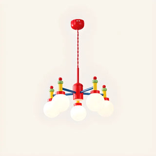 ZOWALA - Branch Ball Metal Bedroom Red 5-Light Kids Chandelier Image - 5