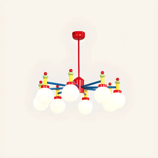 ZOWALA - Branch Ball Metal Bedroom Red 5-Light Kids Chandelier Image - 6