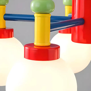 ZOWALA - Branch Ball Metal Bedroom Red 5-Light Kids Chandelier Image - 7