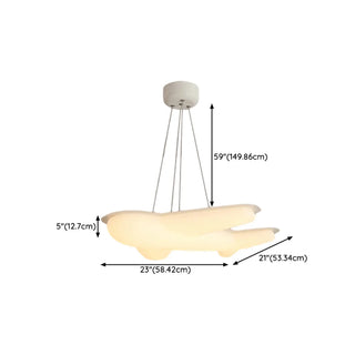 ZOWALA - Airplane Resin Children's Room White Pendant Chandelier Image - 12