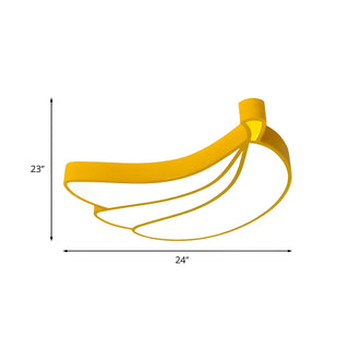 ZOWALA - Kids Yellow Banana Acrylic Flush Mount Light Image - 30