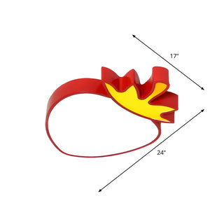 ZOWALA - Kids Yellow Banana Acrylic Flush Mount Light Image - 34