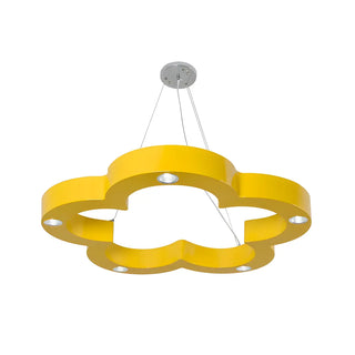 ZOWALA - Yellow Flower LED Metal Medium Kids Room Chandelier Image - 3