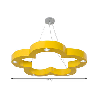 ZOWALA - Yellow Flower LED Metal Medium Kids Room Chandelier #size