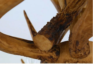 ZOWALA - Antler Candle Resin Living Room Large Farmhouse Chandelier Image - 10