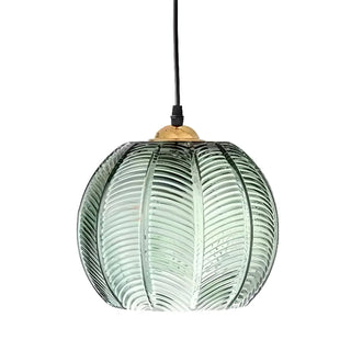 ZOWALA - Lime Green Textured Clear Glass Ball Pendant Light Image - 6