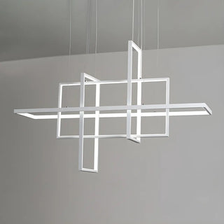 ZOWALA - Linear Square LED White Acrylic LED Island Chandelier Image - 6