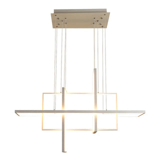 ZOWALA - Linear Square LED White Acrylic LED Island Chandelier Image - 8